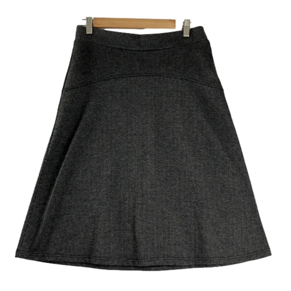 Della Spiga Italy A-Line Grey & Black Check Skirt